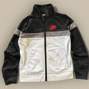 Boy's Nike Full Zip Track Jacket Size 4T Black Gray White